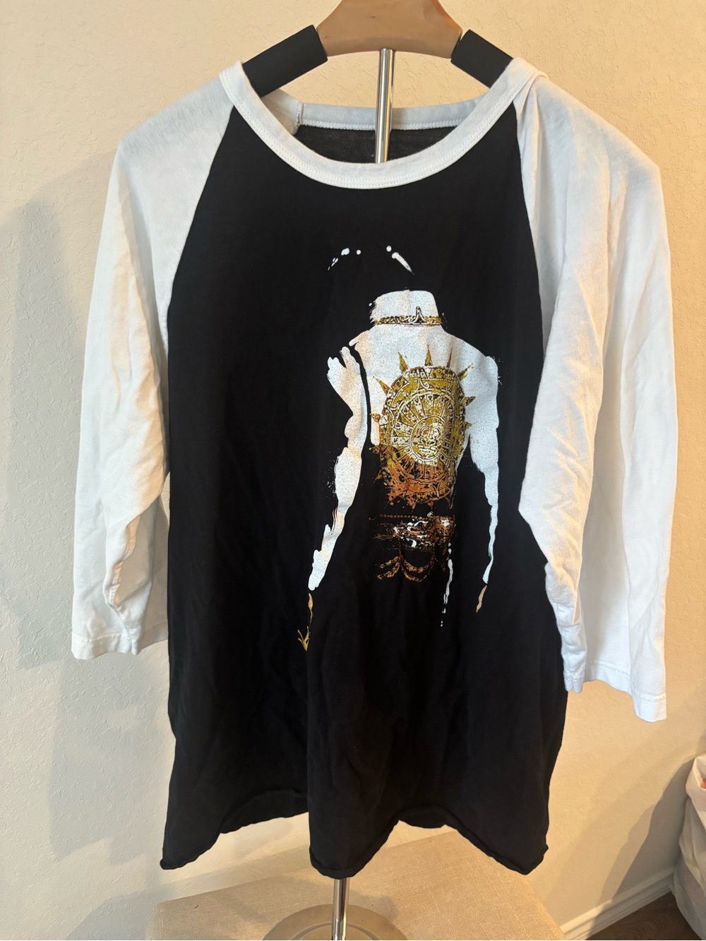 Elvis Presley Joe Petruccio Just Pretend Raglan Graceland Sundial Shirt Sz L